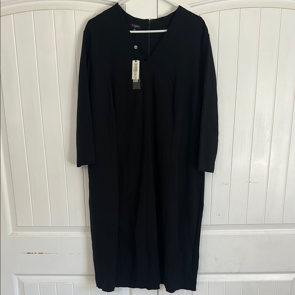 NEW Talbots Classic Black Long Sleeve Ponte Dress